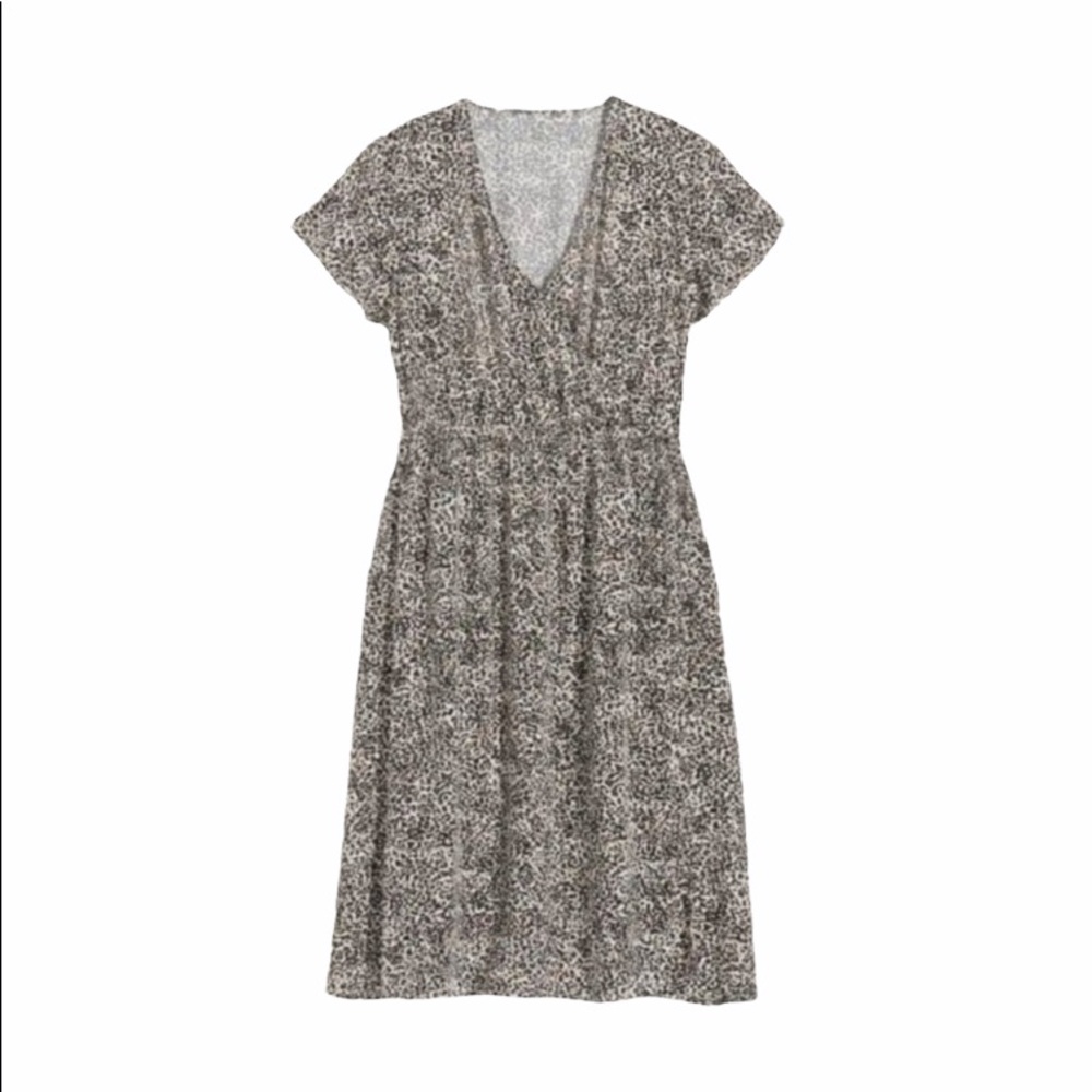 Soft-Woven Wrap-Front Fit & Flare Midi Dress